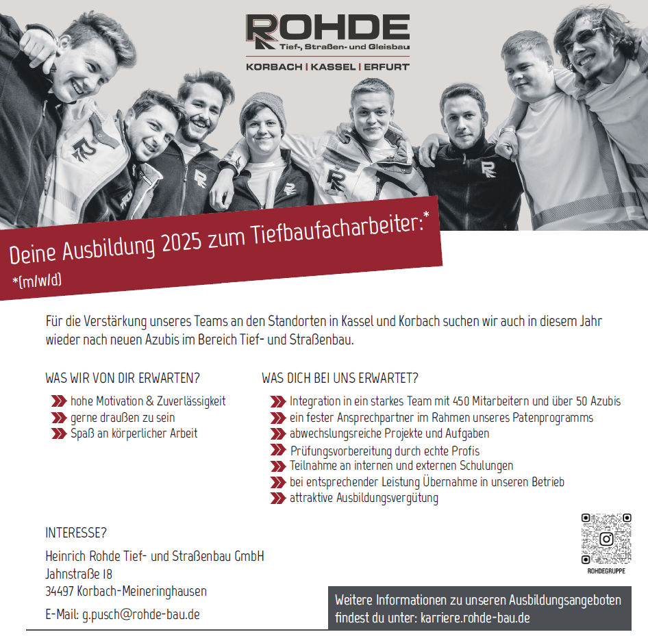 Ausbildungsanzeige Firma Rohde